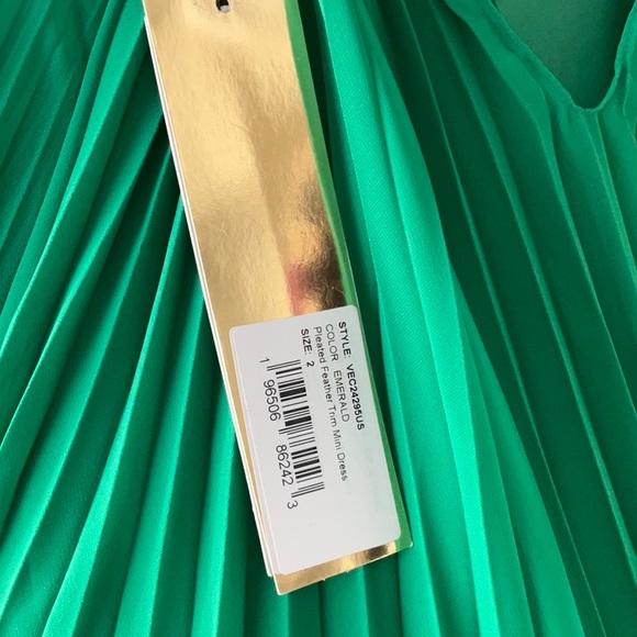 PatBO pleated feather trim mini dress - Picture 3 of 3